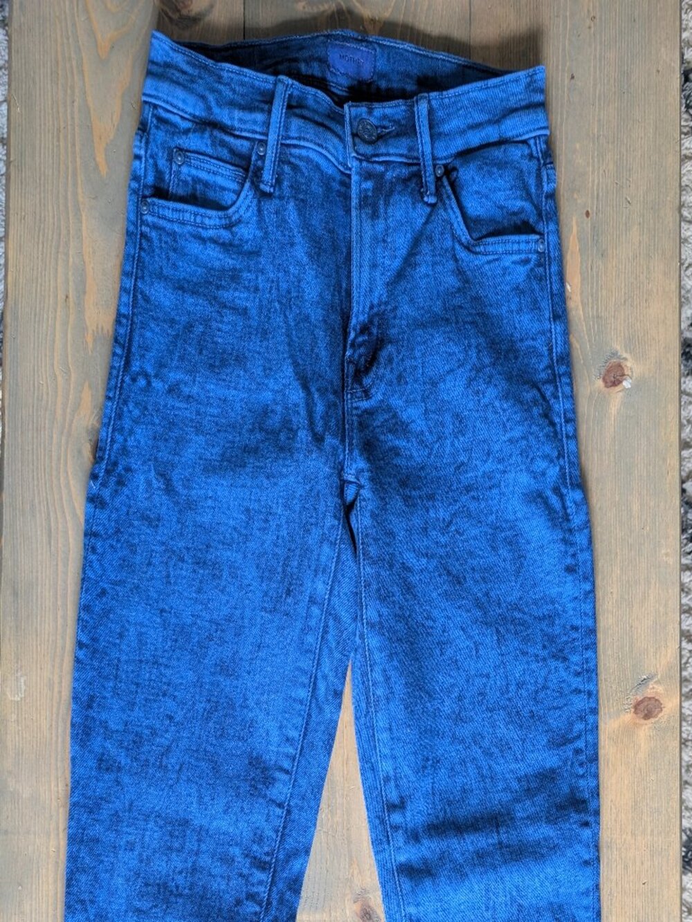 MOTHER Jeans Womens Size 25 The Rascal Ankle Be Good To Me Blue Raw Hem